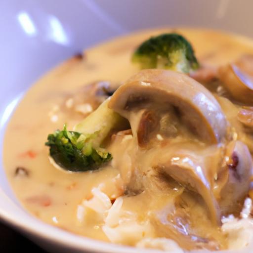 Creamy Chicken and Rice Delight with Mushroom Soup Twist
